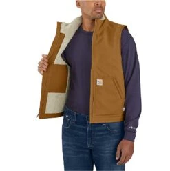 Carhartt Vests: Men's 104981 BRN Brown FR Duck Sherpa Lined Vest -Carhartt download 2022 05 17t135436.917