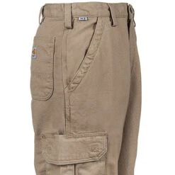 Carhartt Pants: Men's Khaki Flame Resistant Canvas Cargo Pants FRB240 GKH -Carhartt fu3