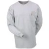 Carhartt Shirts: Men's Grey K126 HGY Long Sleeve Pocket Tee Shirt -Carhartt image 44388