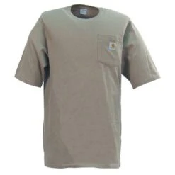 Carhartt Shirts: Men's K87 DES Desert Tan Pocket Short Sleeve Heavyweight Loose Fit T Shirt 5 Carhartt Shirts: Men's K87 DES Desert Tan Pocket Short Sleeve Heavyweight Loose Fit T Shirt -Carhartt image 50731