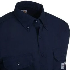 Carhartt Shirts: Men's FR Dark Navy FRS160 DNY Flame Resistant Twill Work Shirt -Carhartt image 61997