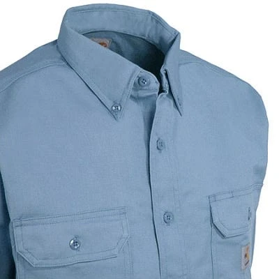 Carhartt Shirts: Men's FR Blue FRS160 MBL Twill Work Shirt 5 Carhartt Shirts: Men's FR Blue FRS160 MBL Twill Work Shirt - Image 3