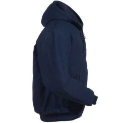 Carhartt Jackets: Men's J140 DNY Navy Hooded USA Made Flannel Lined Active Jacket -Carhartt j140dny carharttr 01