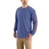 Carhartt Shirts: Men's K231 I35 Dusk Blue Heather Cotton Long Sleeve Logo Shirt 1 Carhartt Shirts: Men's K231 I35 Dusk Blue Heather Cotton Long Sleeve Logo Shirt -Carhartt k231i35