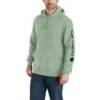 Carhartt Sweatshirts: Men's K288 GA0 Jade Heather Midweight Hooded Logo Sweatshirt -Carhartt k288 ga0