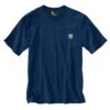 Carhartt Shirts: Men's K87 413 Dark Cobalt Blue Heather Heavyweight Pocket Short Sleeve Loose Fit T Shirt -Carhartt k87 413 s19 copy edited