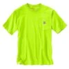 Carhartt Shirts: Men's K87 BLM Brite Lime Heavyweight Short Sleeve Loose Fit Pocket T Shirt -Carhartt k87 blm 1 mf21