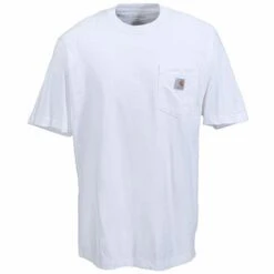 Carhartt Shirts: Men's K87 WHT White Short Sleeve Heavyweight Pocket Loose Fit T Shirt 6 Carhartt Shirts: Men's K87 WHT White Short Sleeve Heavyweight Pocket Loose Fit T Shirt -Carhartt k87wht carharttf 01