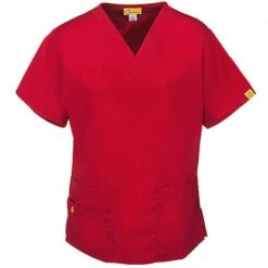 WonderWink Scrubs: Women's Red Bravo V-Neck Cotton Blend Scrub Top 6016 RED -Carhartt wonder wink 6016a f 01